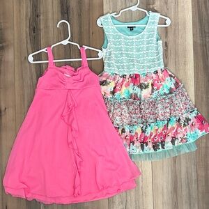 Zunie and Iris and Ivy Pink and Floral Kids Dress Set size 5 girls
